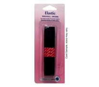 Elastic - Non-Roll Woven - Black 12mm x 1m